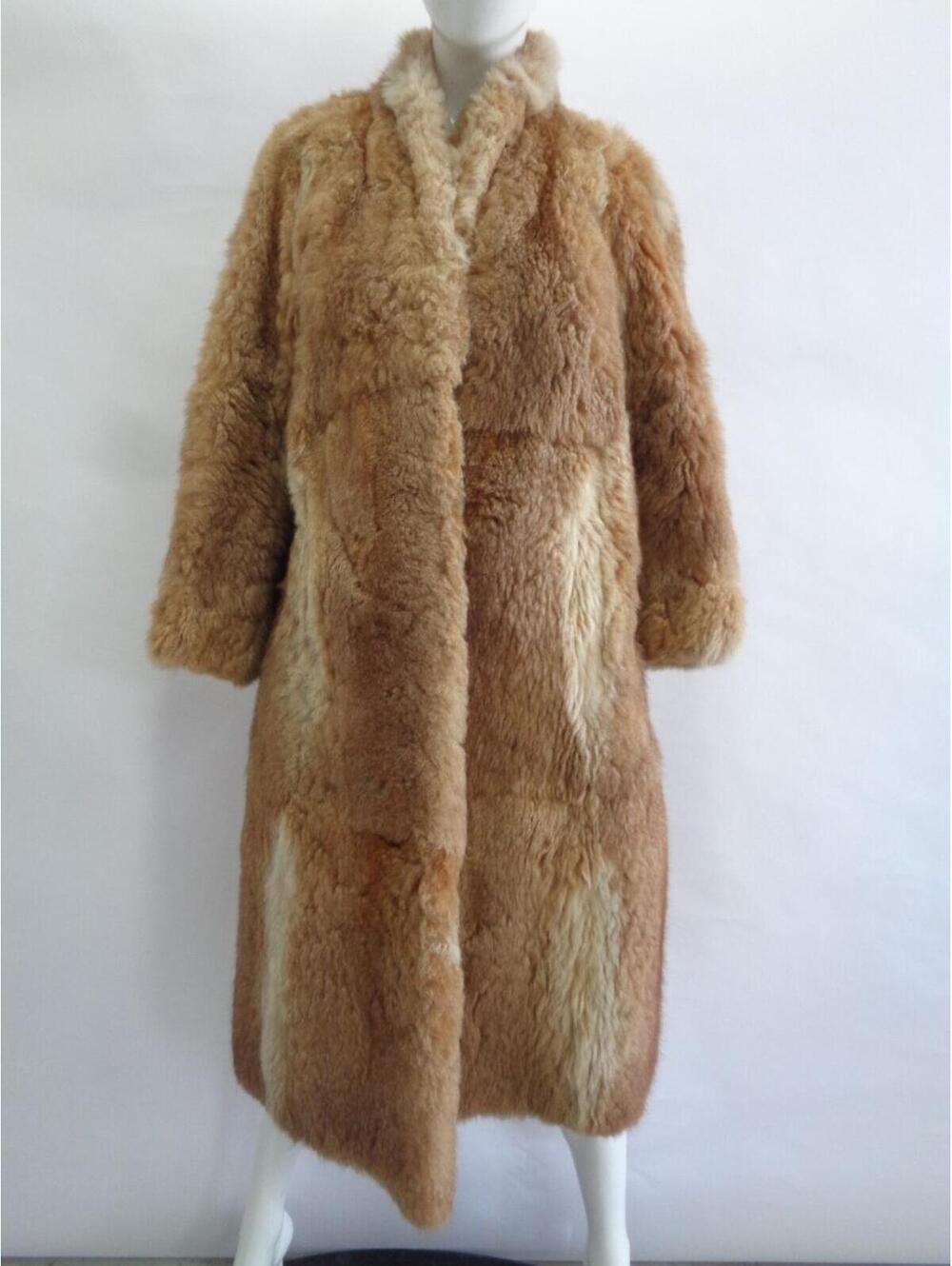MINT GOLDEN BROWN OPOSSUM FUR COAT JACKET WOMEN WOMAN SZ 2-4 PETITE